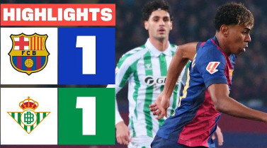 Garvey vstřelil gól, když Barcelona remizovala s Realem Betis